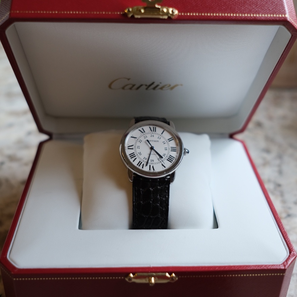 Cartier Women's Ronde Quartz Watch with Calfskin Band